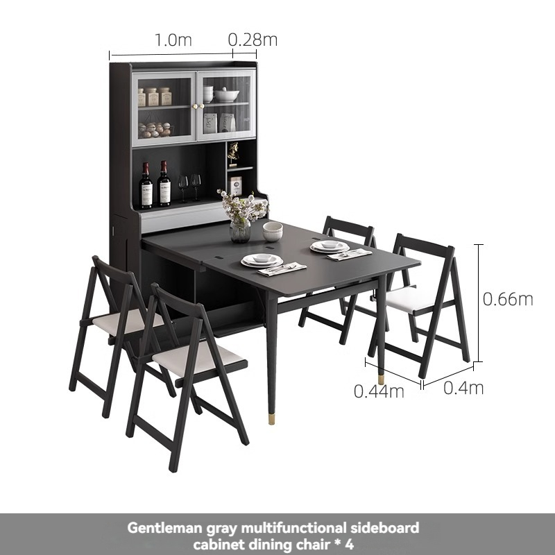 [pre-order] Oulang Scandinavian modern simple small household foldable retractable dining table dining table bar all-in-one household multifunctional table-Smart-Living
