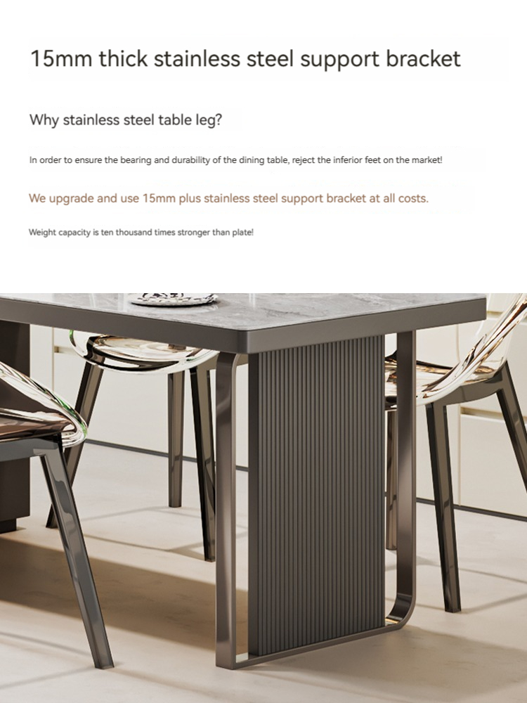 [Pre-order]  The slate island dining table is integrated, modern and simple, small household type, light luxury, telescopic dining table and chair combination, high-end sense-Smart-Living