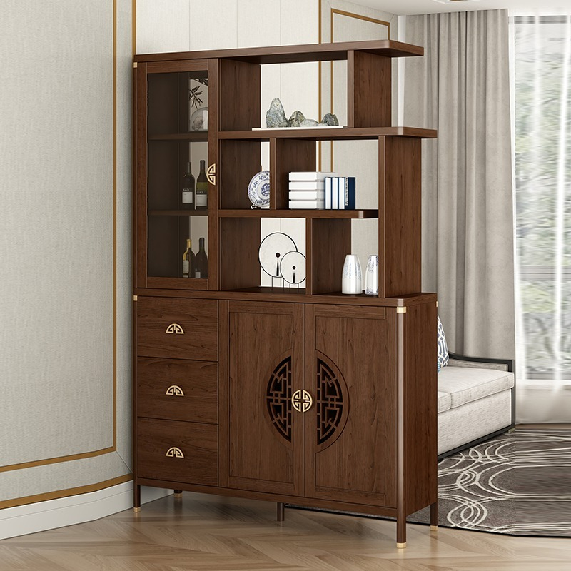[Pre-order]  New Chinese partition cabinet Home door solid wood color foyer cabinet one wine cabinet storage cabinet living room entrance cabinet Shoe cabinet-Smart-Living