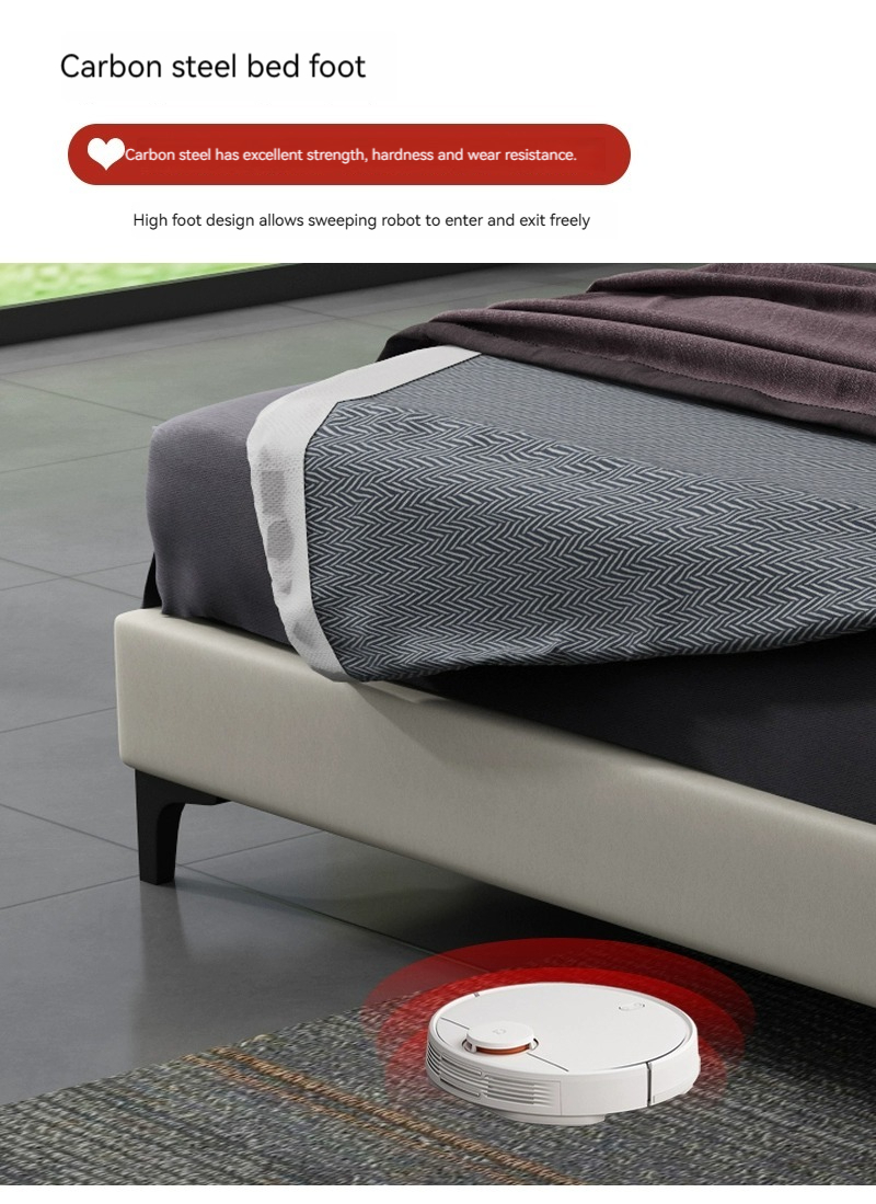 [Pre-order] WM Italian minimalist technology fabric bed, modern and simple master bedroom, high-end and grand light luxury king bed, double bedroom fabric bed-Smart-Living