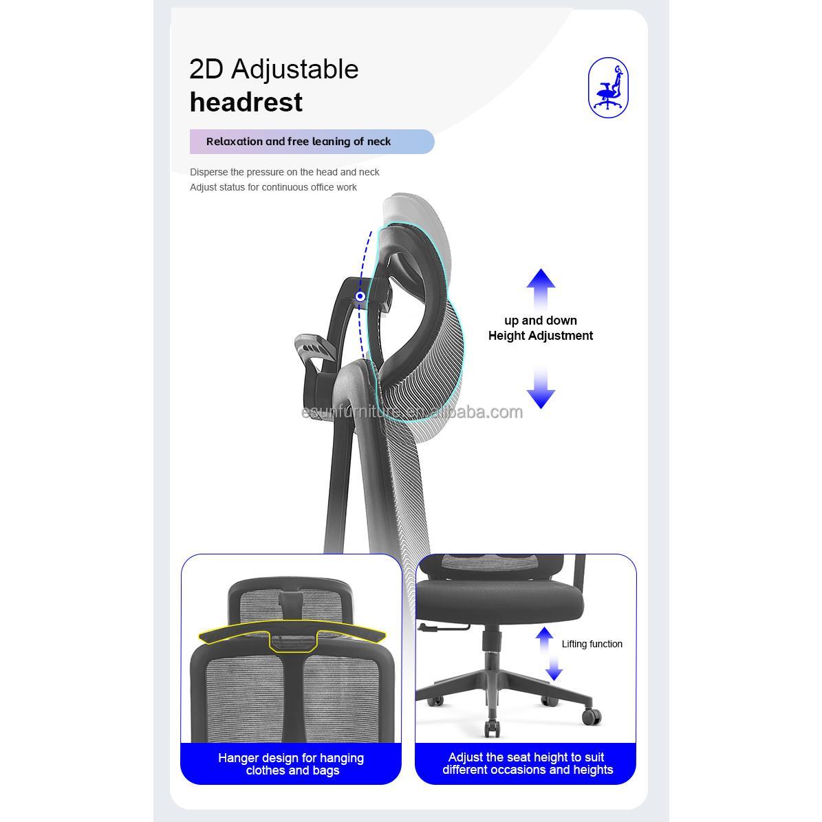 【Showroom】Ekintop Factory Hot Design Mesh Task Swivel CEO Office Chair Furniture Ergonomic manager Mesh Office Chairs for Office-Smart-Living