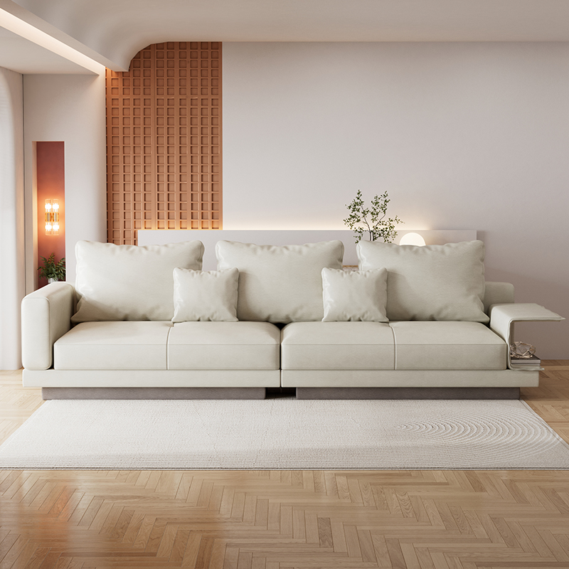 [Pre-order] Italian Suspended Cream Sofa Size Apartment Nordic Modern Simple Living Room In-line Sofa-Smart-Living