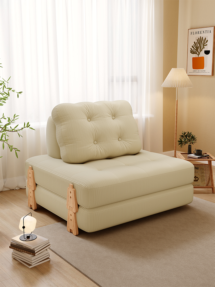 [Pre-order]  Lazy person sofa tofu block living room single sofa bed dual-purpose tatami sofa can sleep and lie folding-Smart-Living
