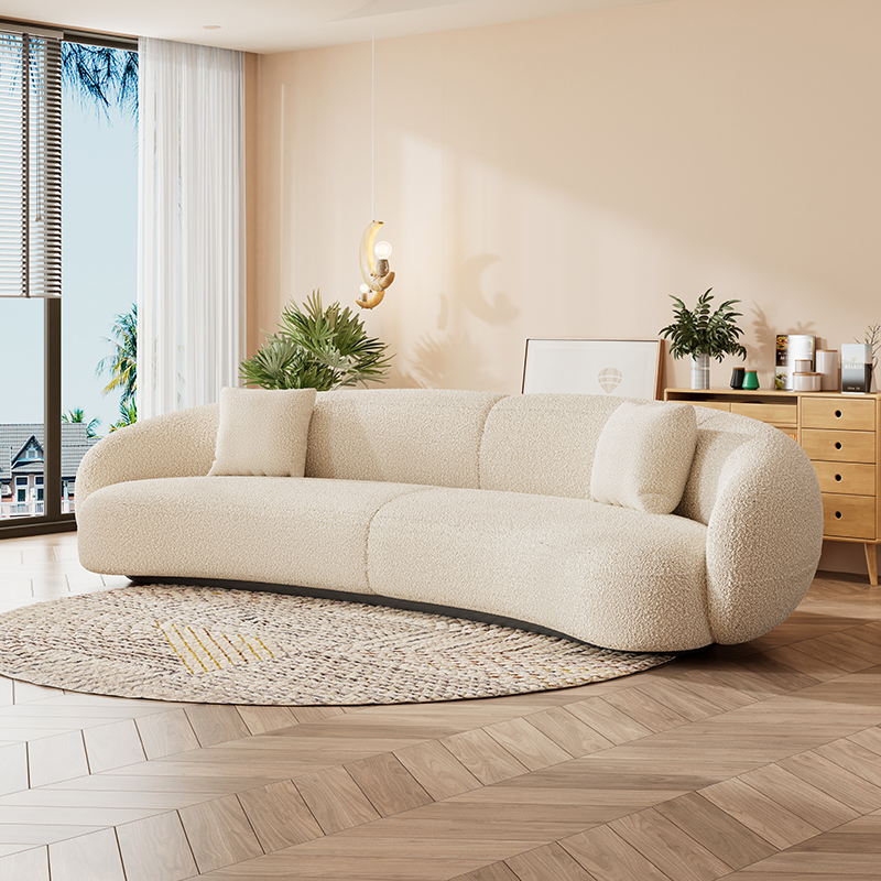 [Pre-order] Sofa cream style living room sofa simple creative curved cashew sofa