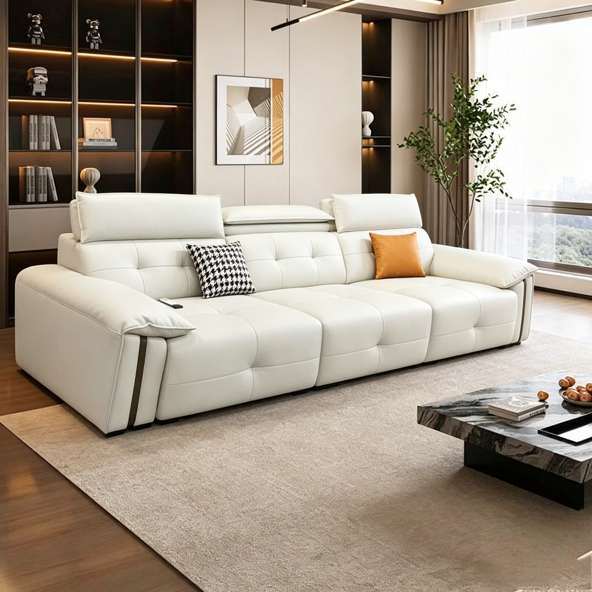 FZT pre order Modern Leather Reclining Sofa - Large Sectional Couch for Living Room