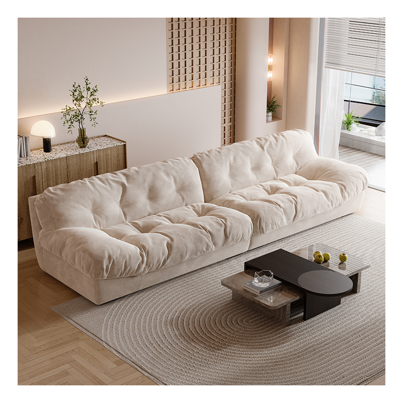 [Pre-order] Living room, Nordic cream light luxury sofa, down cloth washed sofa, simple sofa