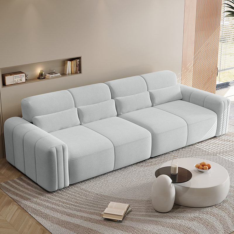 [Pre-order] Italian cream style modern backing straight row sofa sofa apartment living room simple-Smart-Living