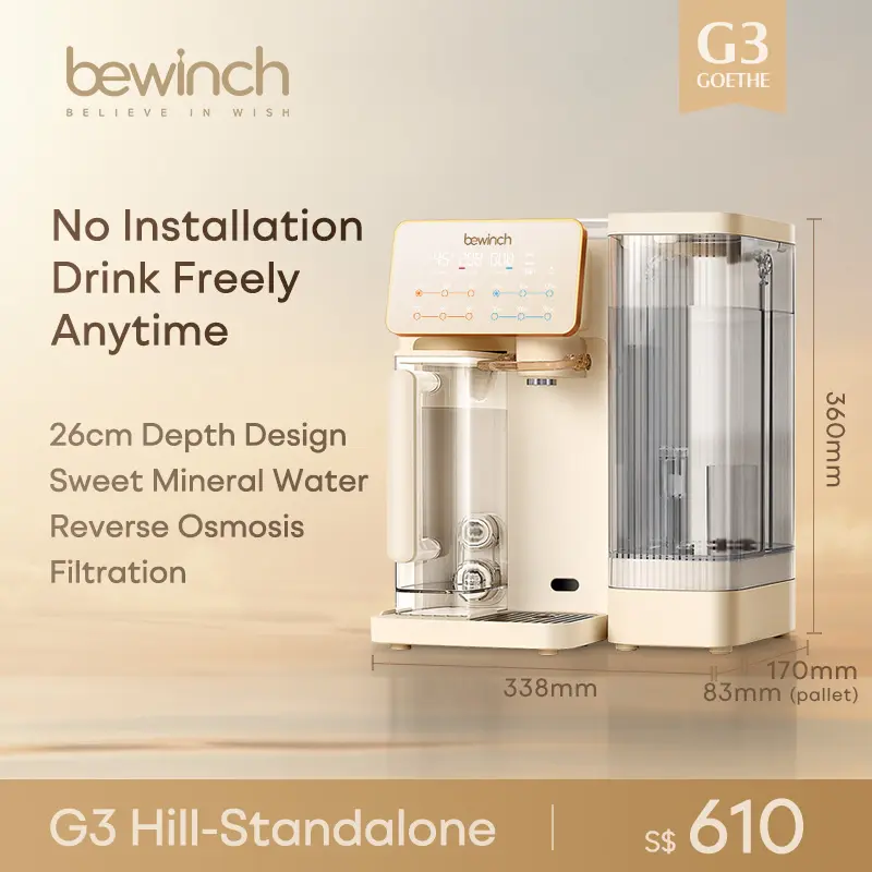 Bewinch G3 Countertop Reverse  Purifier System, No Installation Needed,UV & Mineralization Functions, CompactDesign for Sideboard, 7 Temperature Settings,6 Quantitative Levels