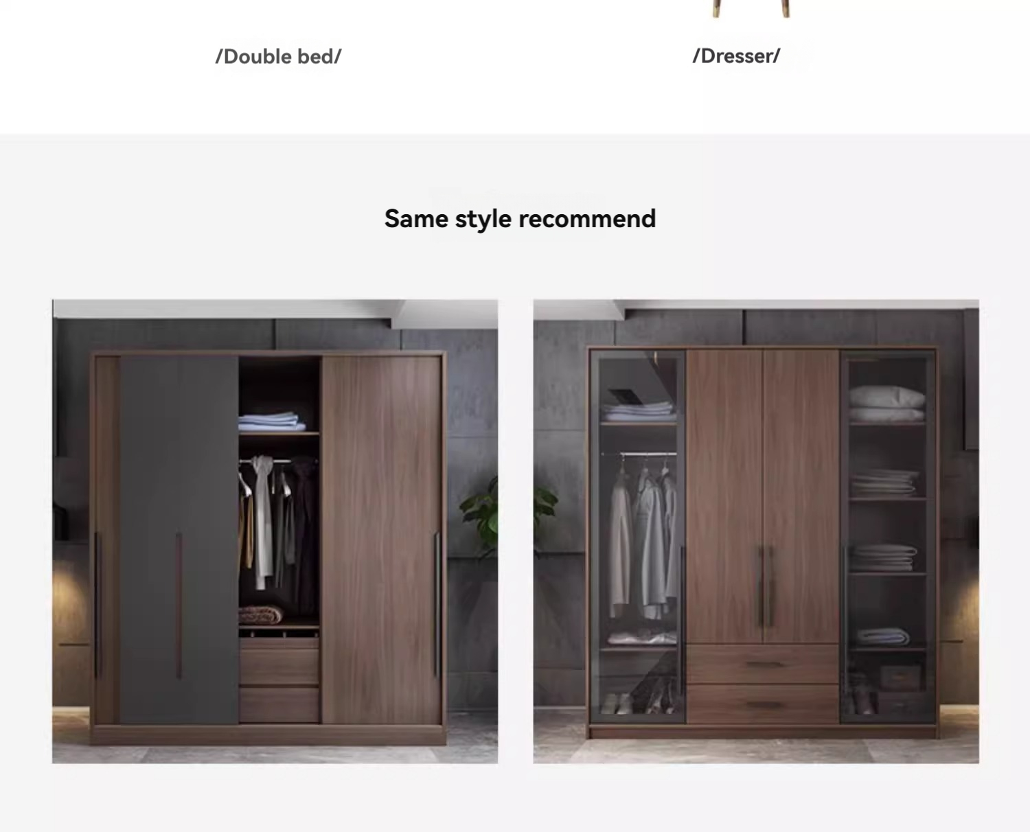 [Pre-order] Oulang Scandinavian simple solid wood feet assembly bedroom flat door small wardrobe modern small household economy dressing mirror combination-Smart-Living