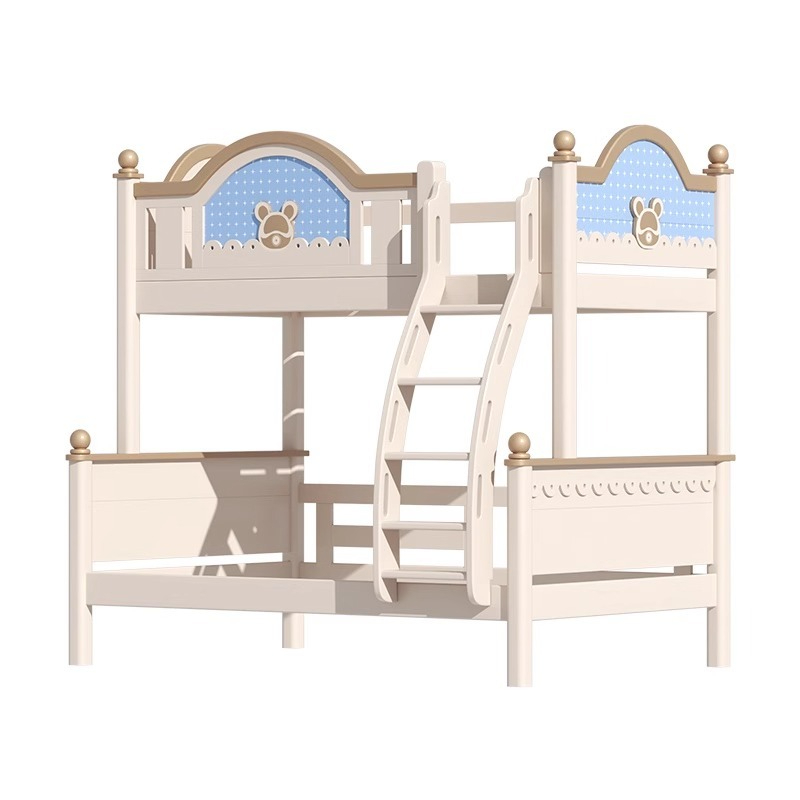[Pre order] All solid wood children's bed high and low bed cherry wood multifunctional double bed small apartment bunk bed princess bed-Smart-Living
