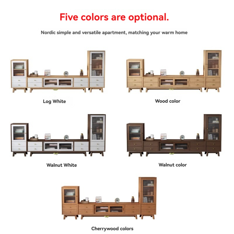 [pre order]Solid wood TV cabinet Nordic ash storage cabinet small apartment wall cabinet modern living room-Smart-Living