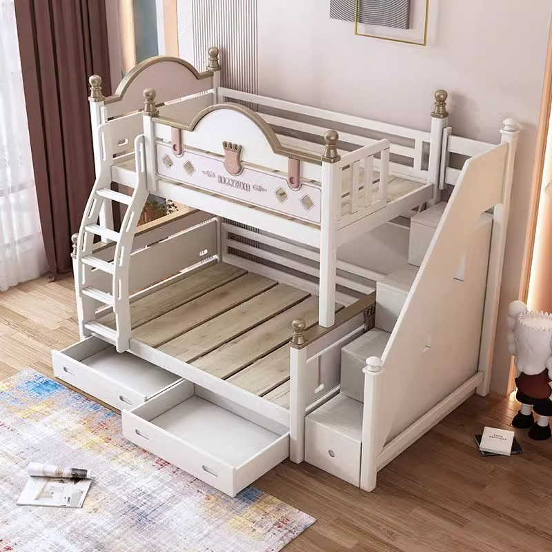 [Pre-order] Solid wood bunk bed, two-story bunk bed, children's bed, all solid wood high and low bed, double bed, loft bed-Smart-Living