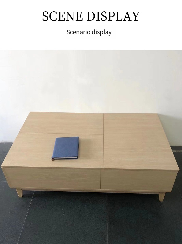 [Pre-order] Nordic Multifunctional Adjustable Coffee Table with Solid Wood Legs, Light Luxury Tea Table, Apartment Small-Sized Living Room Home Tea Table.-Smart-Living