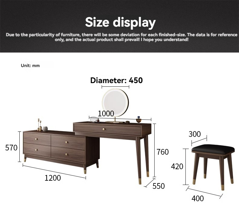 [Pre-order]Oulang  Scandinavian simple net red ins wind dresser storage TV cabinet one modern small bedroom makeup table-Smart-Living