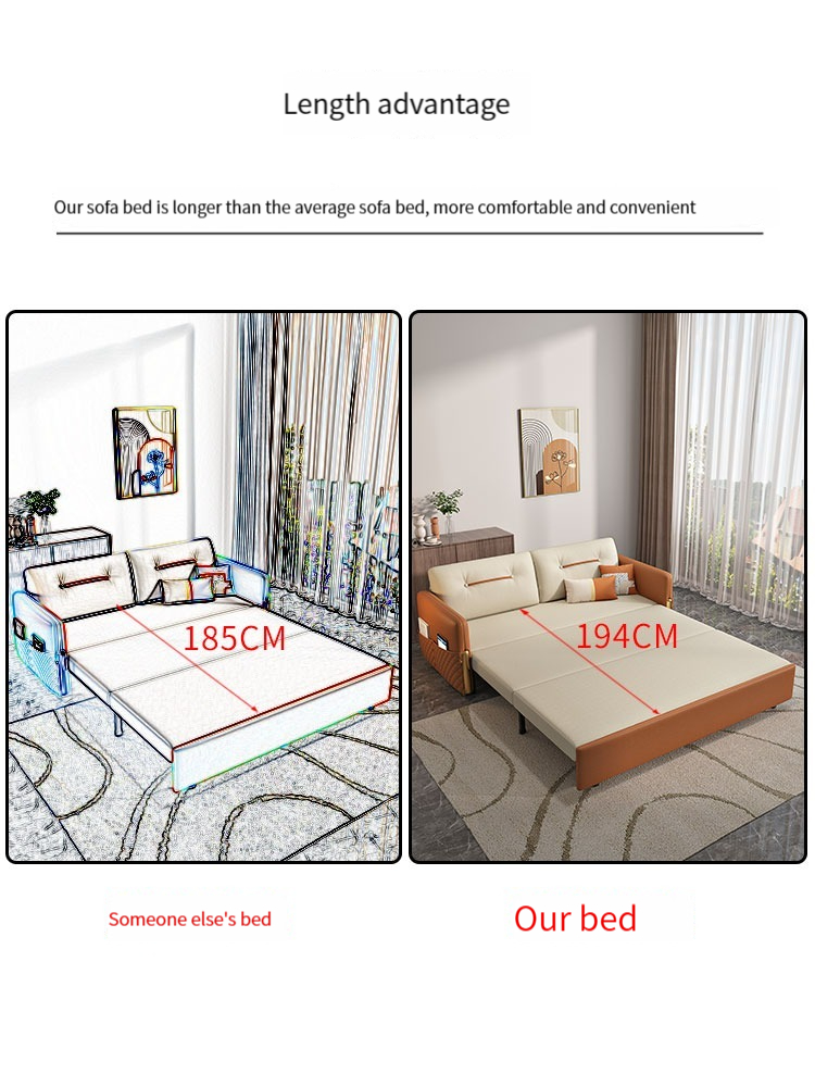 [Pre-order]  Light luxury sofa bed dual-purpose folding modern small living room double multi-functional removable and washable technology cloth sofa bed-Smart-Living