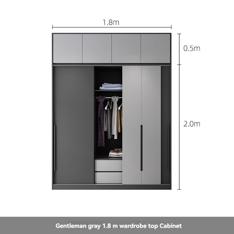 [Pre-order] Oulang Scandinavian modern bedroom sliding door three-door wardrobe simple assembly economy household sliding door wardrobe cabinet-Smart-Living
