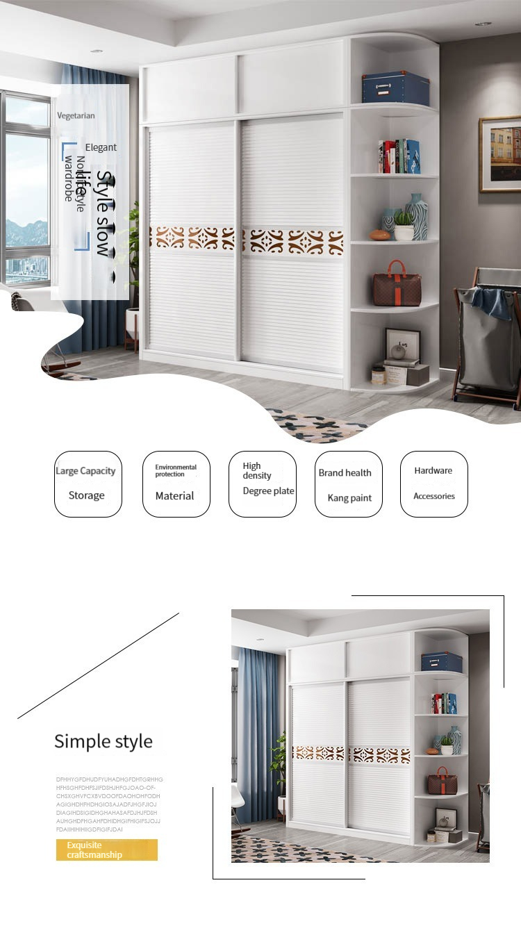 [Pre-order] Sliding door wardrobe, simple and modern style, suitable for bedroom and rental apartments. This easy-to-assemble economical and durable wardrobe is sturdy and reliable.-Smart-Living