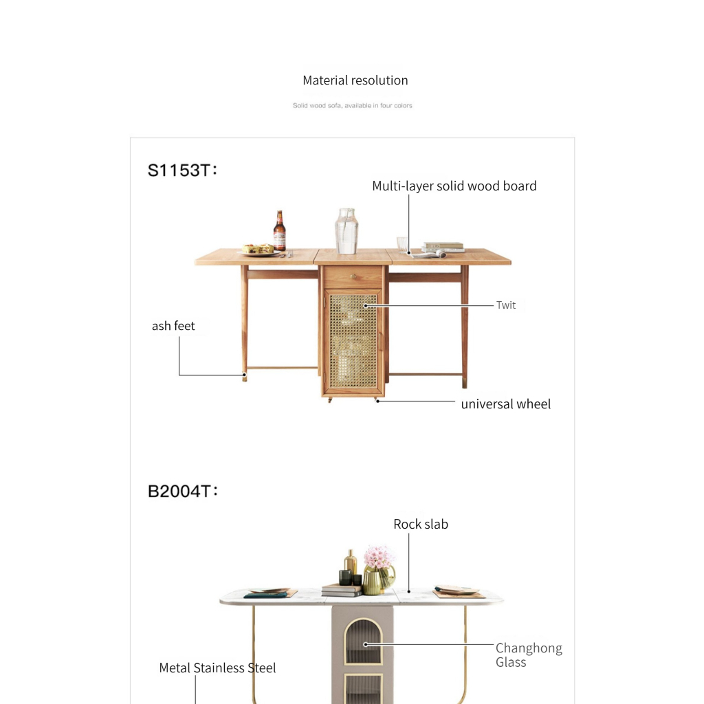 [Pre-order]  Foldable Dining Table Set With Storage | Dining Table | Table | Foldable Table | Dining Table sets-Smart-Living