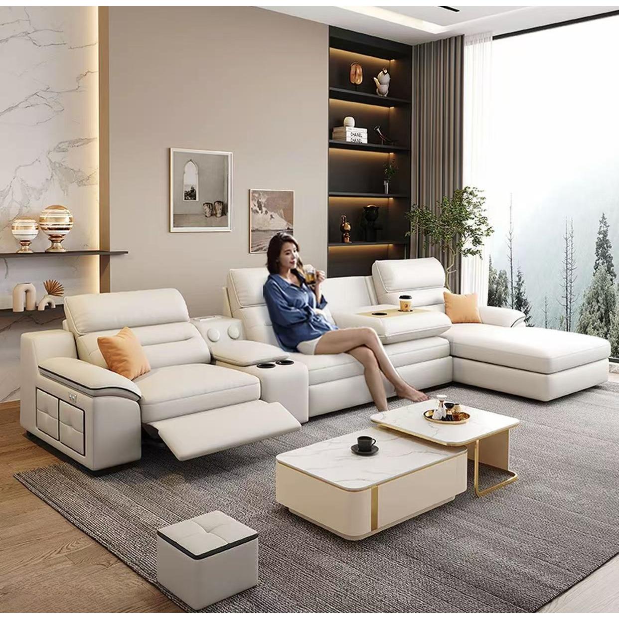 FZT-EMS-01 [PRE-ORDER] Electric Multi-Function Sofa Bed/Sofabed Combo, Dual-Use Model 2026, Leather Storage-Capacity 