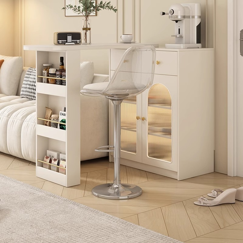 [Pre-order] Oulang cream wind entrance living room rock plate bar cabinet modern simple household large capacity entrance cabinet wine cabinet-Smart-Living