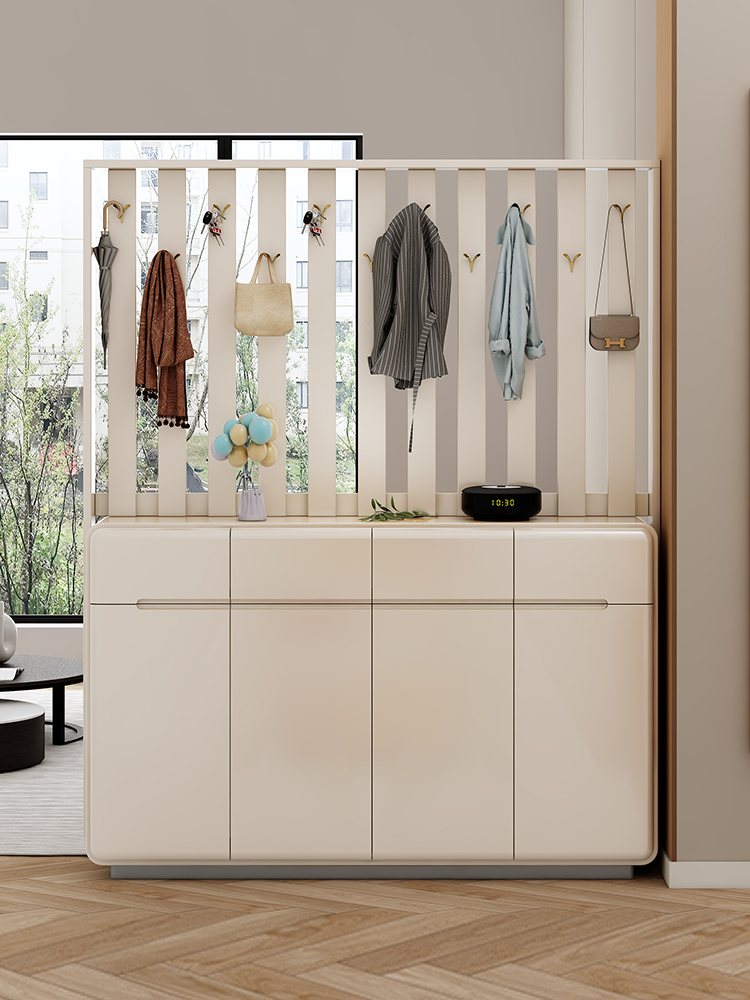 [Pre-order]Light luxury home door shoe cabinet with hanger modern simple entry partition entrance cabinet integrated living room cloak cabinet
