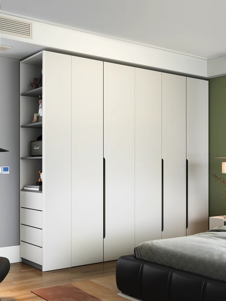 [Pre-order] Modern simplicity a door to the top of the wardrobe home bedroom small flat door light luxury network red and white wardrobe cabinet-Smart-Living