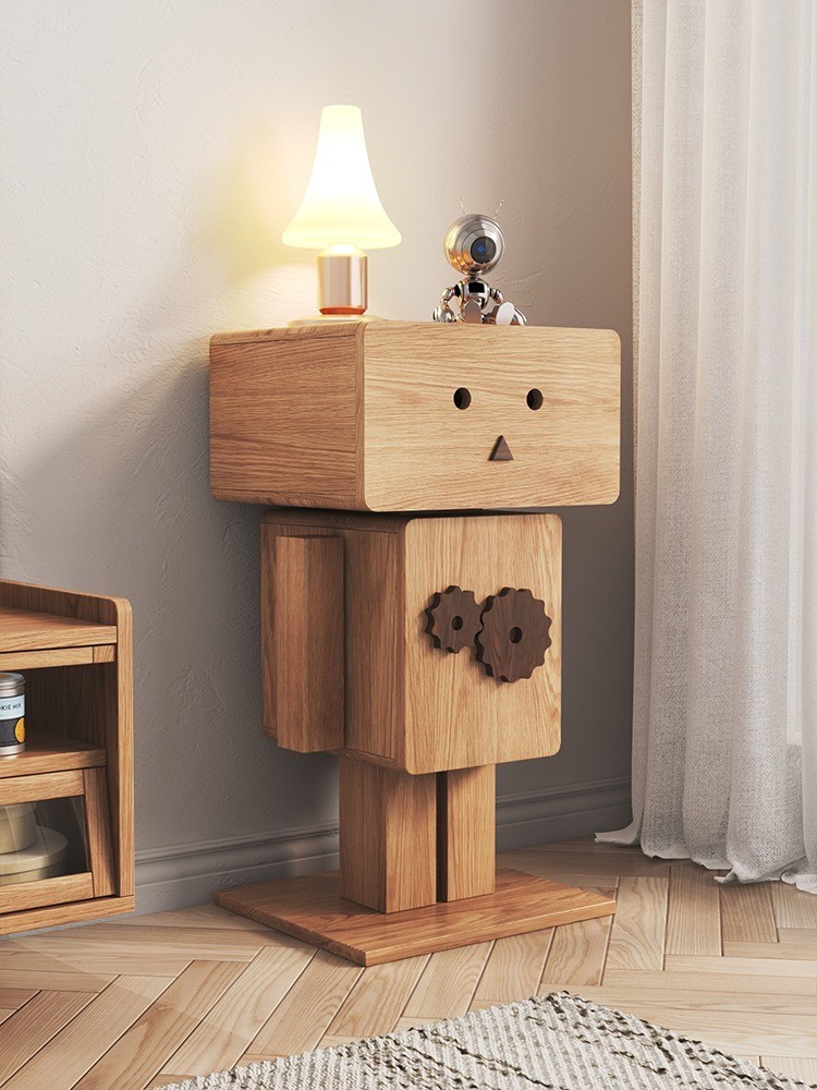 [Pre-order]  Warner's log windpipe cabinet, living room sofa side cabinet, children's bedroom storage, modern and minimalist robot storage cabinet-Smart-Living