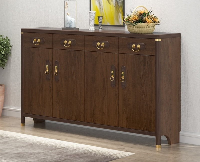 [Pre-order]  New Chinese shoe cabinet Home doorway doorway cabinet Solid wood frame storage cabinet Simple modern balcony foyer storage shoes cabinet-Smart-Living
