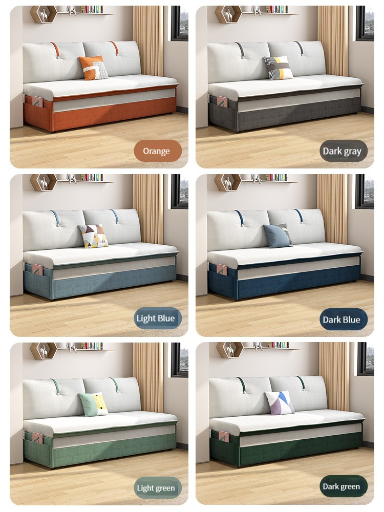 [Pre-order]  Sofa bed folding dual-use multi-functional pull-out double can be disassembled and washed small household armless flannelette comb bed-Smart-Living
