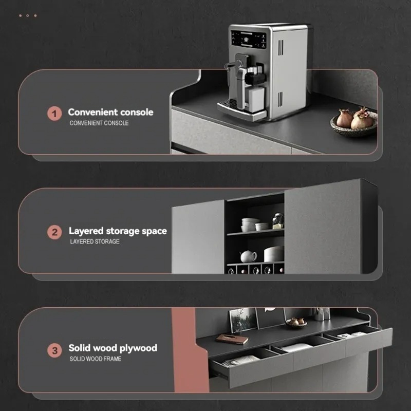 [Pre-order]  Side Cabinet Wood Moon Nordic Side Cabinet - Home Cabinet - Modern Simple Storage