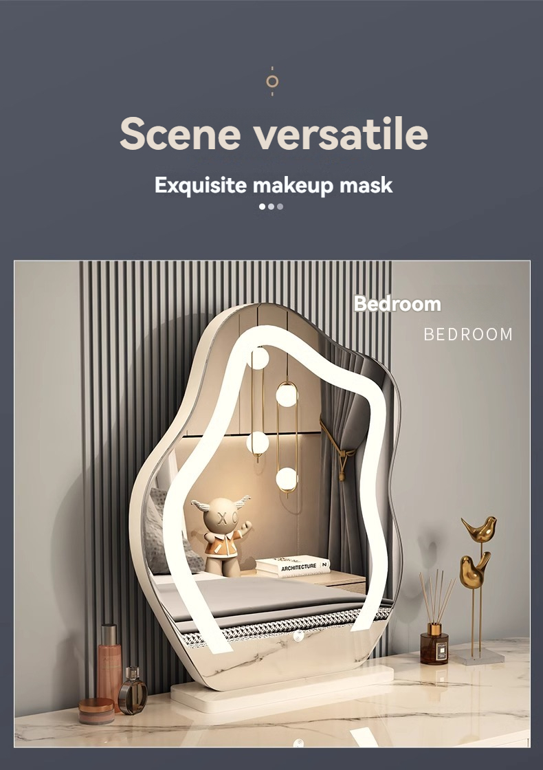 [Pre-order] Internet celebrity cloud mirror smart LED desktop bedroom dressing table makeup mirror home creative with light creative table lamp-Smart-Living