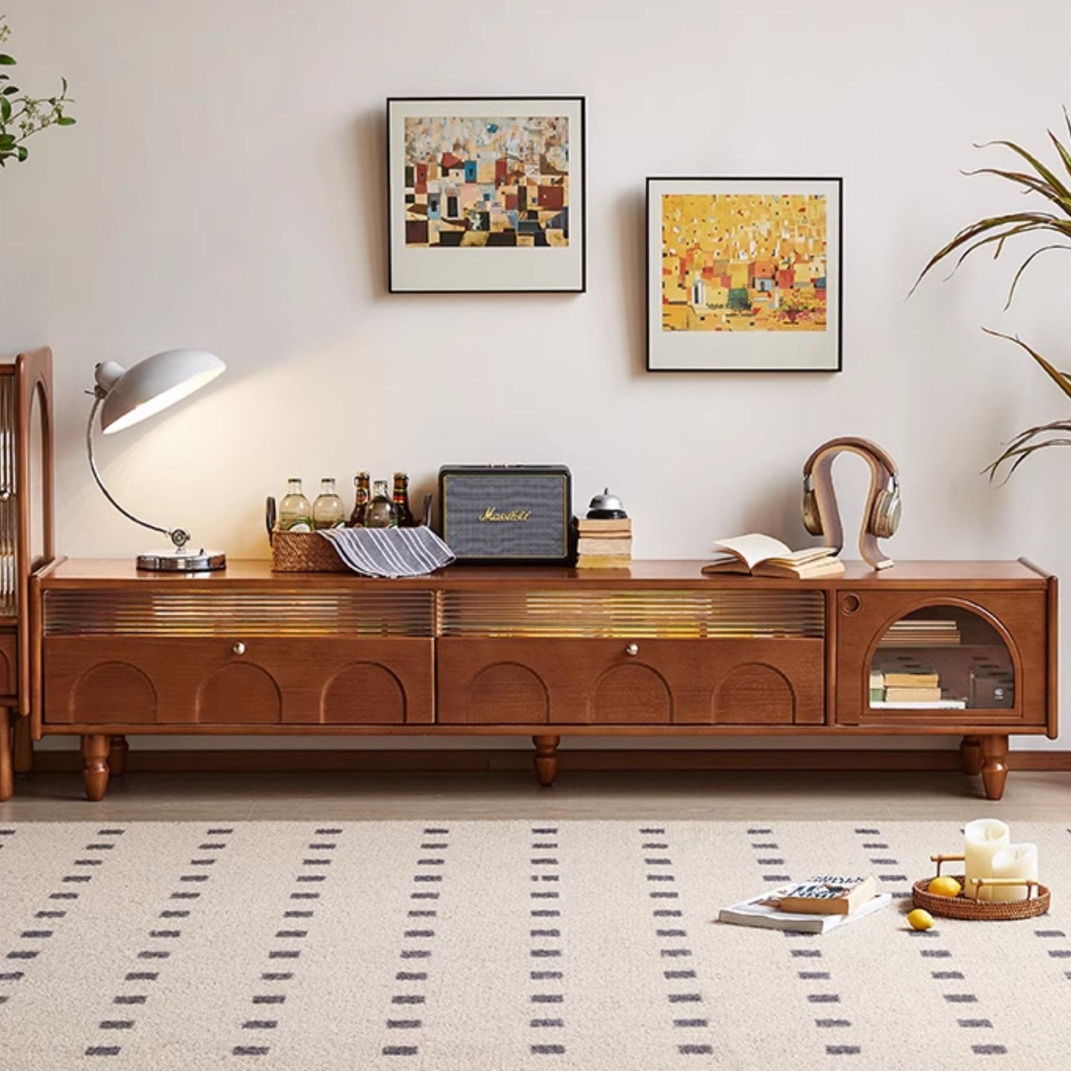 [PRE-ORDER] Customizable Solid Oak French-style solid wood TV cabinet.