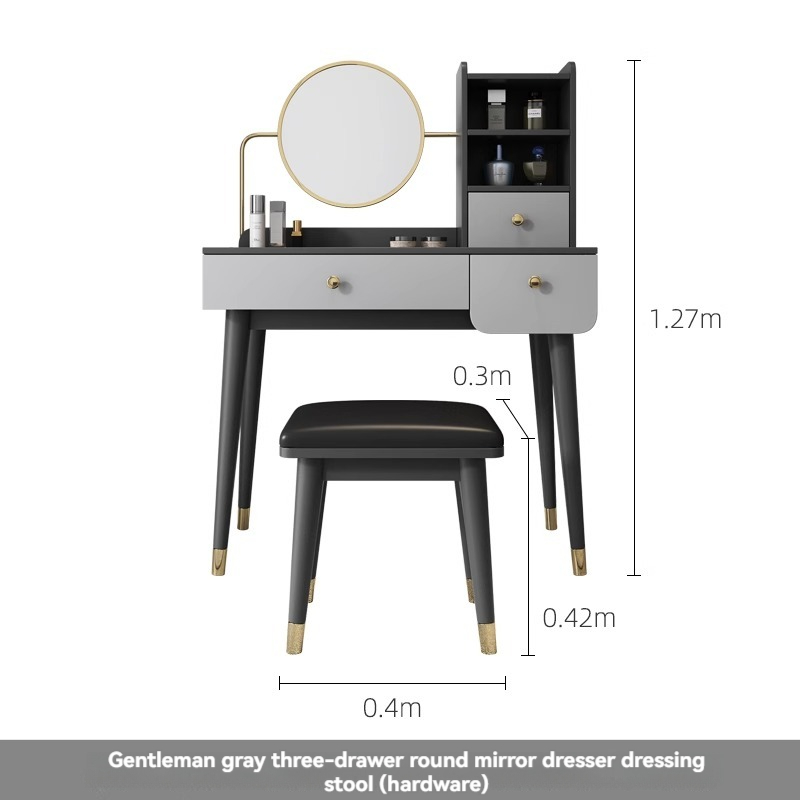 [Pre-order] Oulang Scandinavian simple net red ins style mini dresser modern bedroom light luxury small household creative makeup table-Smart-Living