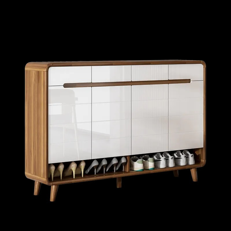 Pure solid wood doorstep shoe cabinet, new popular 2023, minimalist modern living room partition storage cabinet at home doorstep-Smart-Living