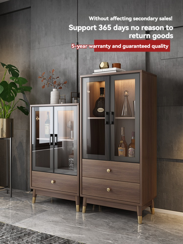 [Pre-order] Oulang Scandinavian simple wall glass door wine cabinet storage side cabinet modern household bookcase corner cabinet combination storage cabinet-Smart-Living