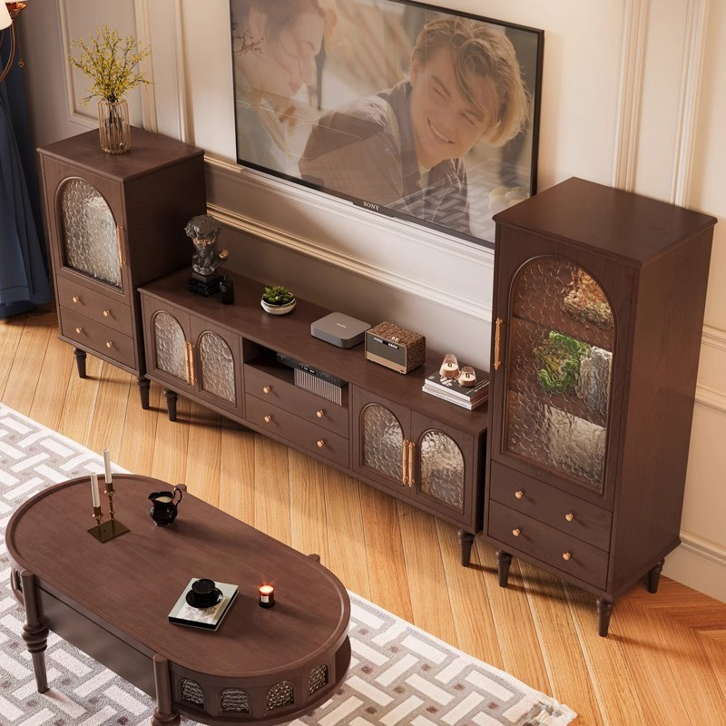 [pre order]American-style solid wood TV cabinet combined living room home French storage cabinet-Smart-Living