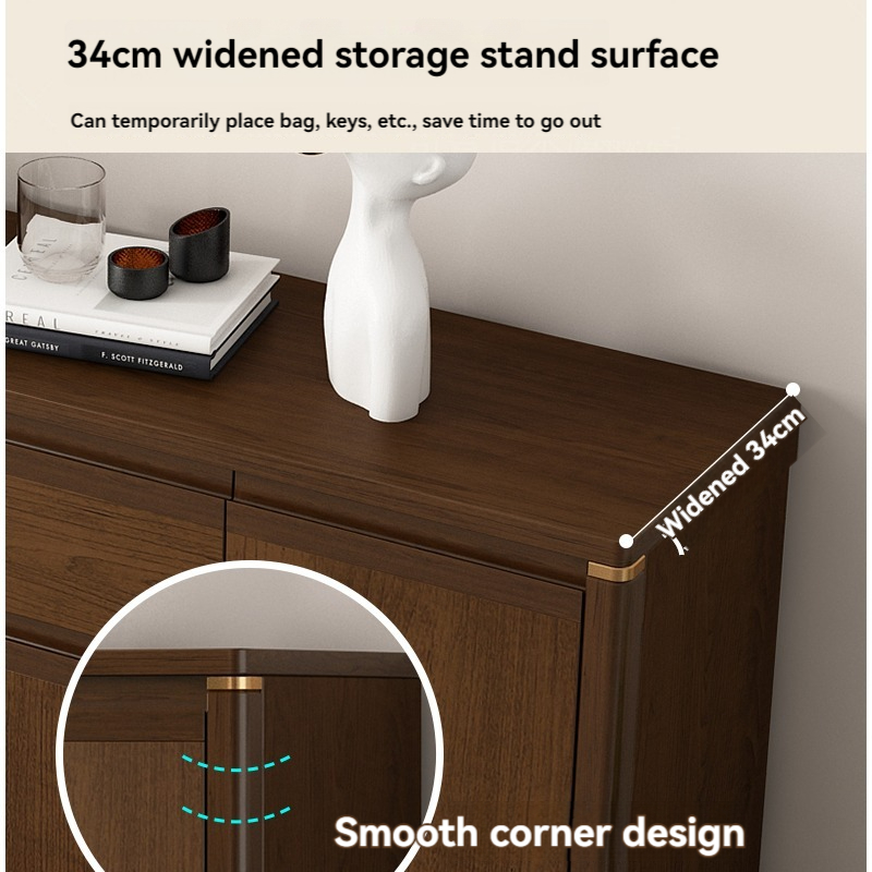 [Pre-order]  New Chinese Solid Wood Shoe Cabinet Home Door Entry Door Entry Cabinet Living Room Entry Large Capacity Foyer Storage Cabinet-Smart-Living