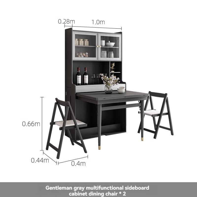 [pre-order] Oulang Scandinavian modern simple small household foldable retractable dining table dining table bar all-in-one household multifunctional table-Smart-Living