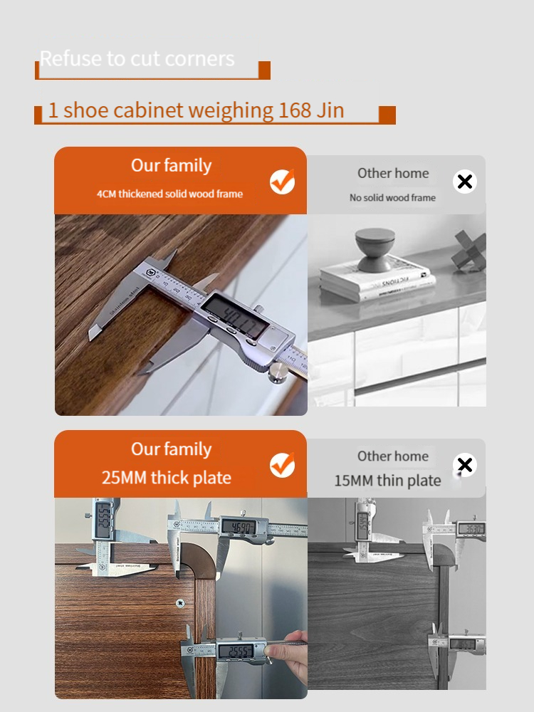 [Pre-order]  Shoe cabinet, household entrance, outdoor building, hallway, walnut solid wood, Nordic modern baking paint, large capacity, double-sided partition, porch-Smart-Living