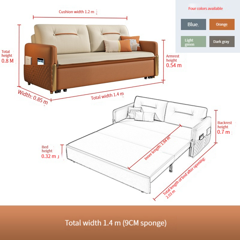[Pre-order]  Light luxury sofa bed dual-purpose folding modern small living room double multi-functional removable and washable technology cloth sofa bed-Smart-Living