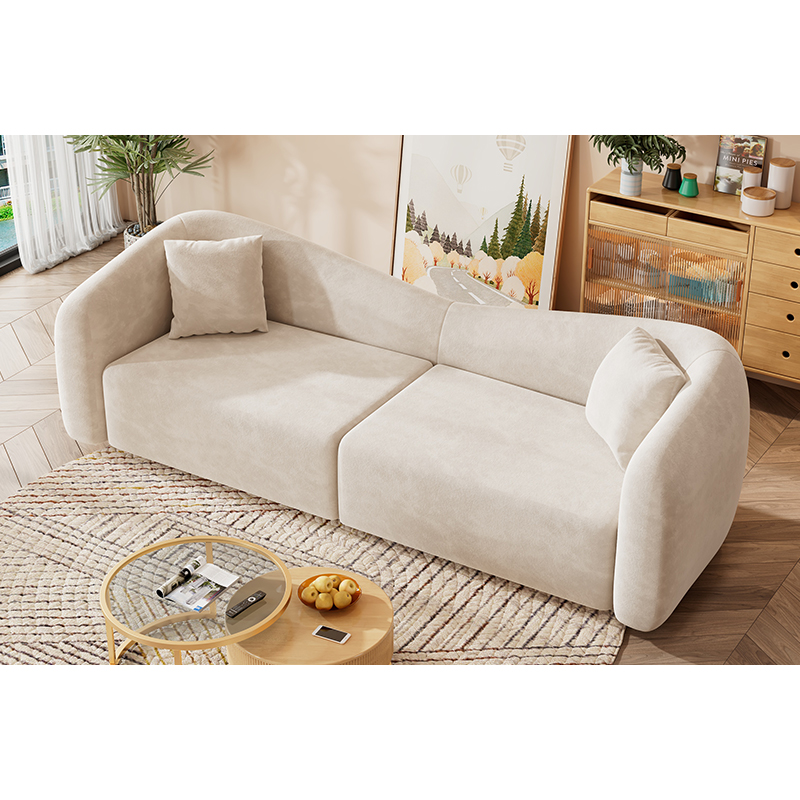 [Pre-order] New Nordic Cream Style Small Family Sofa Living Room Simple Modern Technology Fabric Sofa Butterfly Cloth Sofa-Smart-Living