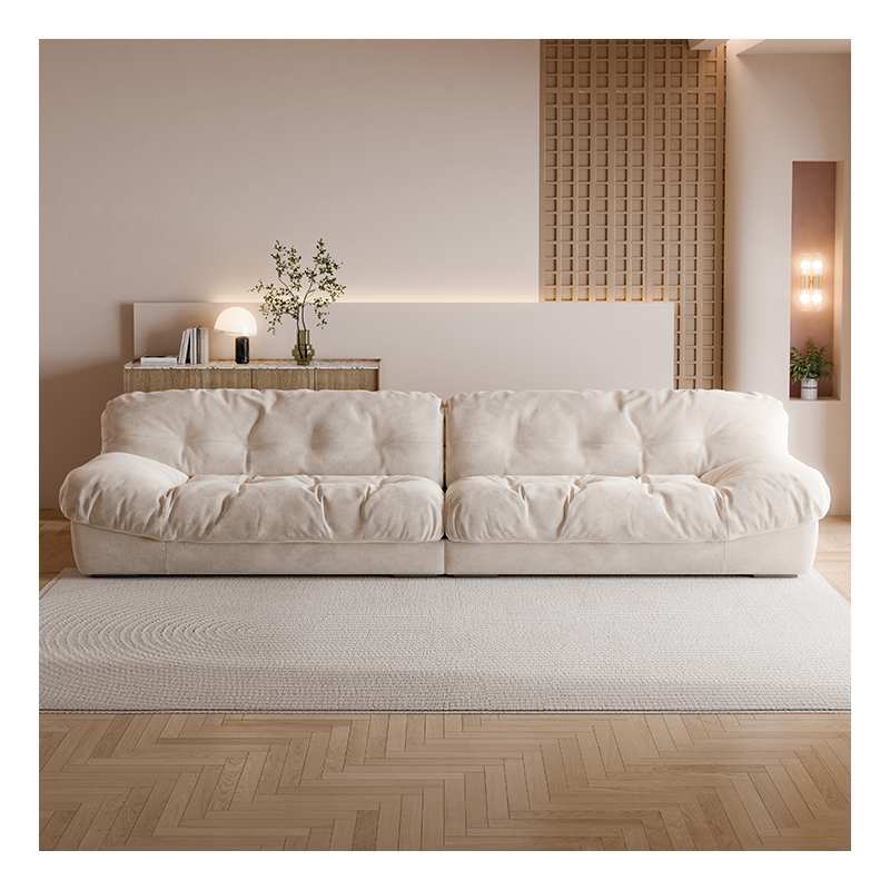 [Pre-order] Living room, Nordic cream light luxury sofa, down cloth washed sofa, simple sofa