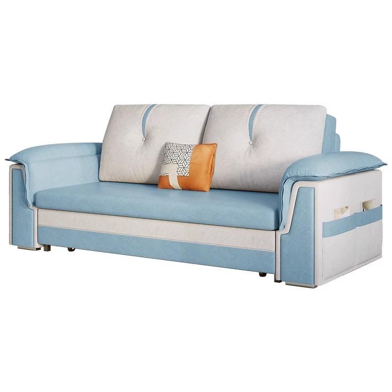 [Pre-order]  Fabric sofa bed small living room multi-purpose folding apartment rental room modern simple network red model-Smart-Living