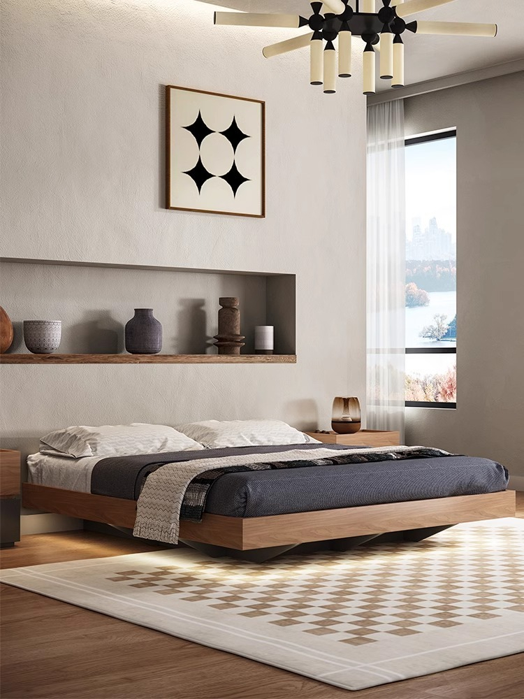 [Pre-order]  Japanese minimalist tatami bed modern simple no headboard bed storage cabinet suspended low bed floor suspended high box bed-Smart-Living
