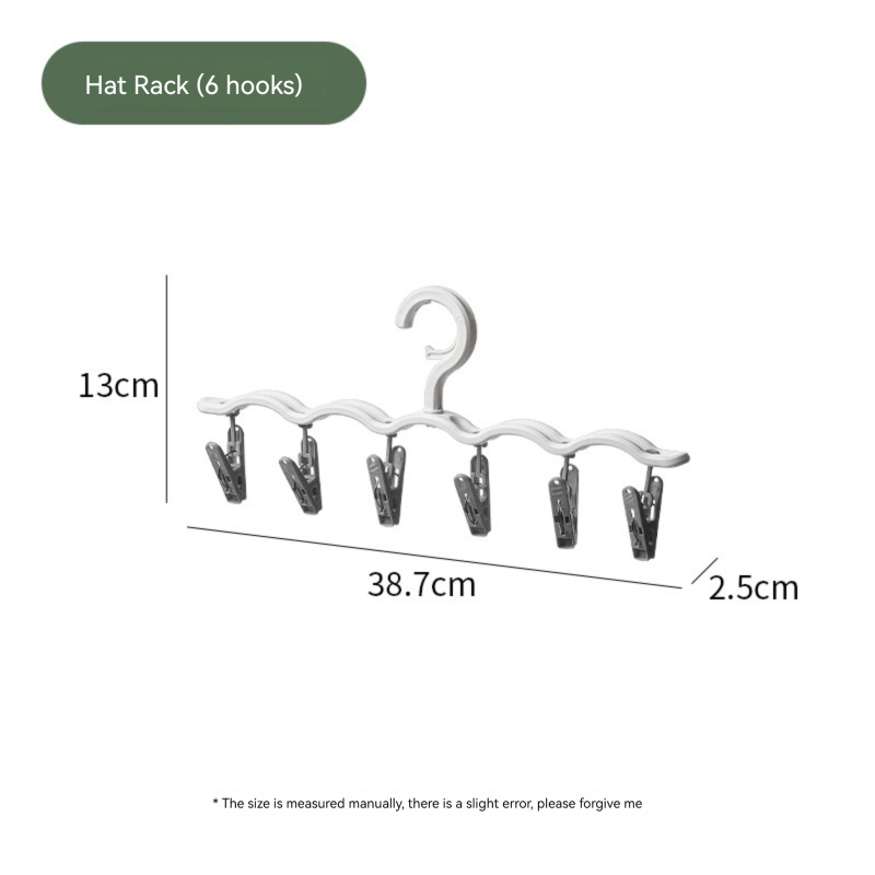 [Pre-order] Nachuan hat storage artifact baby hat rack clip baseball cap hanger bracket hook entrance wardrobe multi-clipA0642(6 Hooks)-Smart-Living