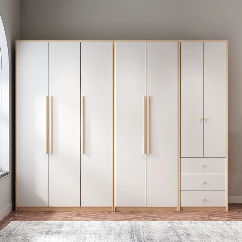[Pre-order]  Wardrobe, family bedroom, minimalist modern cabinet with top cabinet, Nordic small unit, 2 two door, three door children's wardrobe-Smart-Living