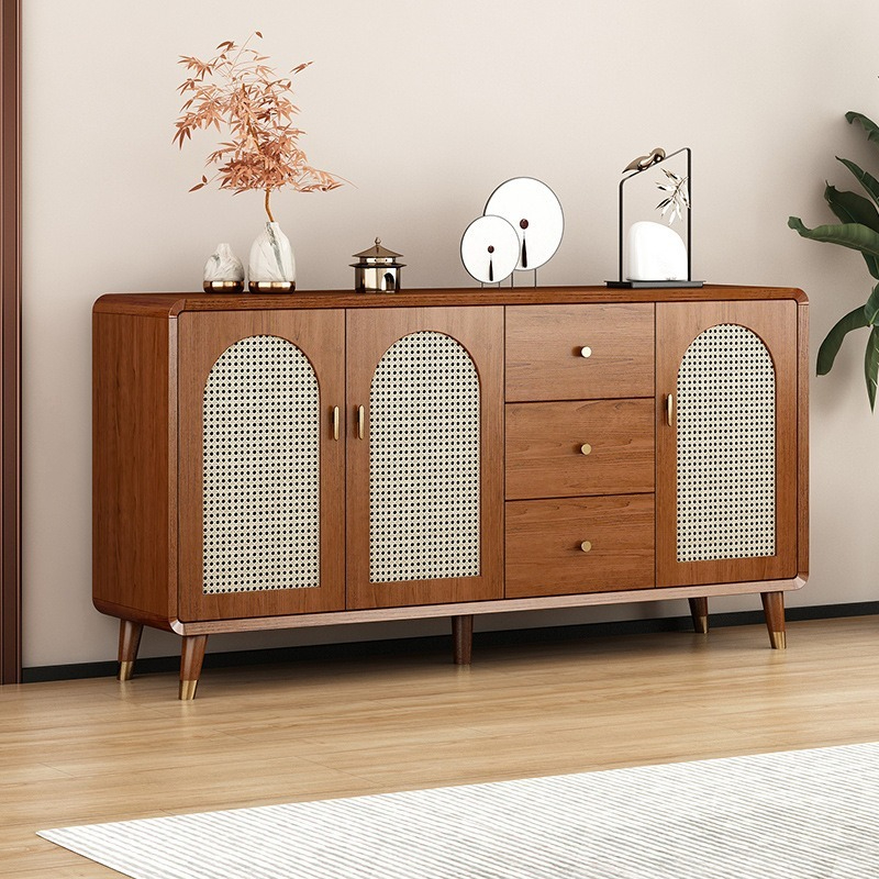[pre order]New Chinese sideboard, solid wood frame, pantry, living room, wall-to-wall storage cabinet-Smart-Living