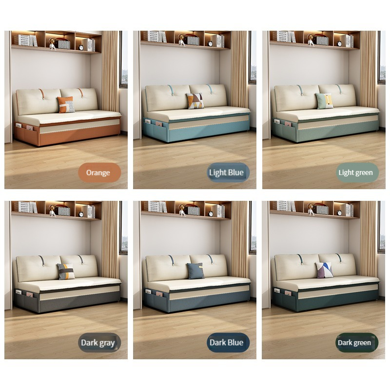 [Pre-order]  Technology cloth sofa bed can be folded and dual-purpose balcony, study room multi-function telescopic removable and washable small apartment without armrestless bed-Smart-Living