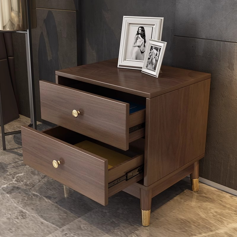 [Pre-order] Oulang Scandinavian simple bedroom solid wood foot bedside table bucket storage cabinet modern sofa side cabinet side tables-Smart-Living