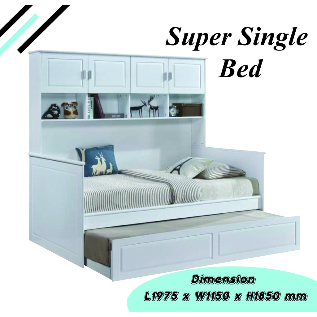 SUPER SINGLE BED /PULL OUT BED/STORAGE BED/BEDFRAME WITH PULL OUT/BED WITH DRAWER/STORAGE BED